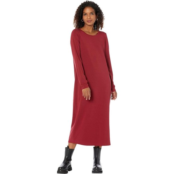Eileen Fisher Dresses & Skirts - Eileen Fisher Deep Claret Midi Dress size Small, NWT